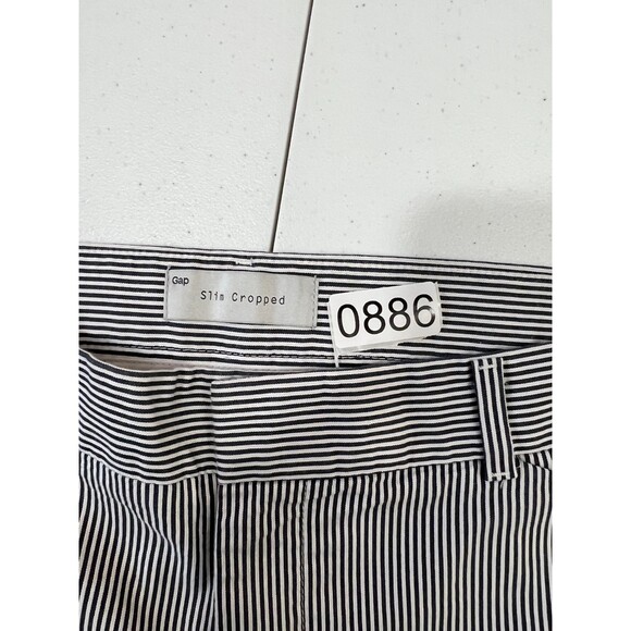 Gap Women's Slim Cropped Navy Blue White Stripe Stretch Pants Size 6  *READ* - Picture 11 of 11